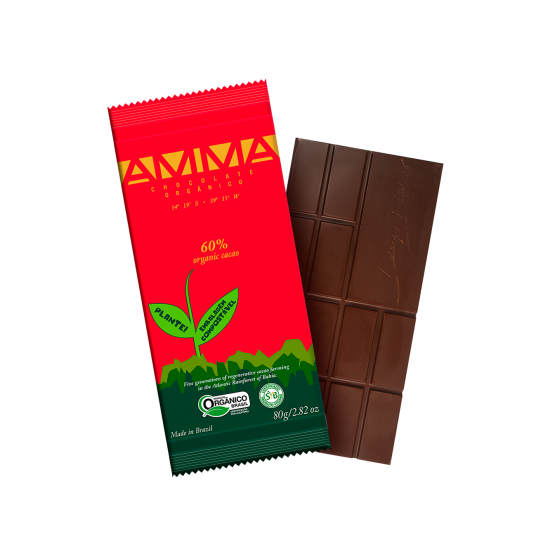 Chocolate Orgânico 60% Cacau 80g - AMMA Chocolate