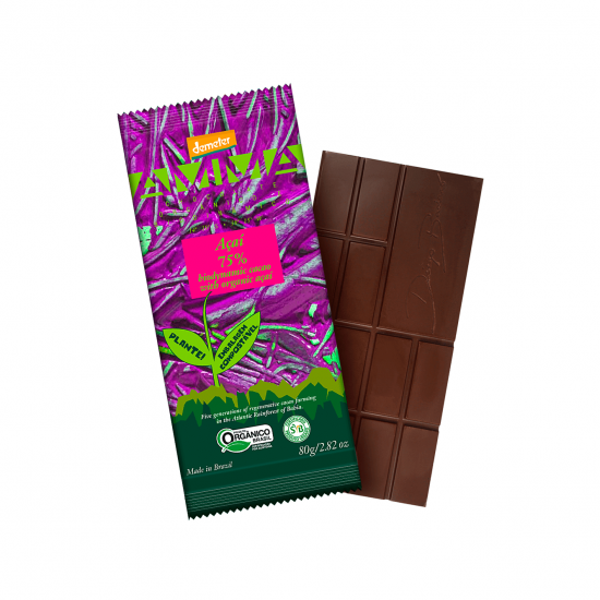 Chocolate Orgânico e Biodinâmico com Açaí 80g - AMMA Chocolate
