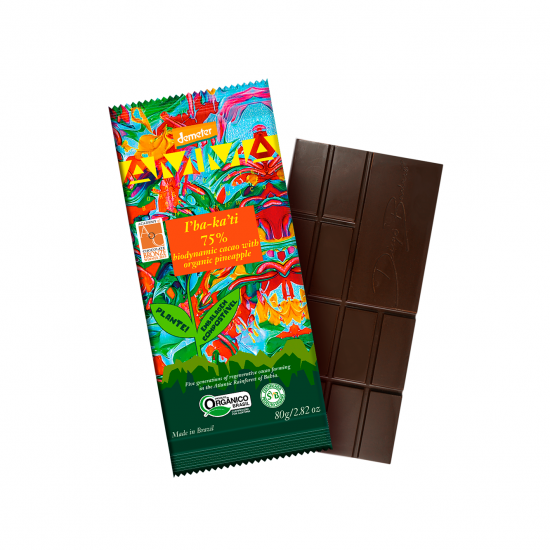 Ibakati - Chocolate Orgânico e Biodinâmico com Abacaxi 80g - AMMA Chocolate