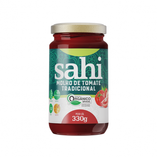 Molho de Tomate Tradicional Orgânico 330g - Sahi