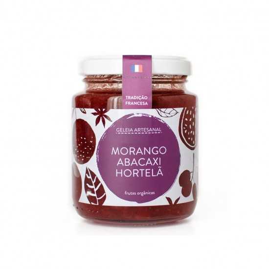 Geleia Orgânica de Morango, Abacaxi e Hortelã 250g - Douceur do Céu