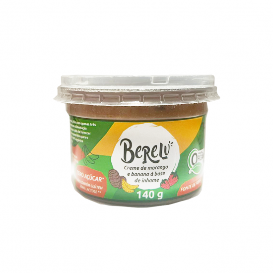 Iogurte Zero de Morango e Banana Vegano Orgânico 140g - Berelu