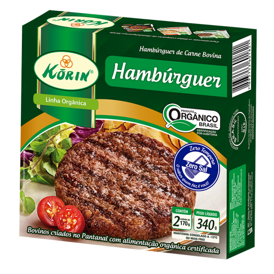 Hambúrguer Bovino Orgânico Congelado 340g - Korin