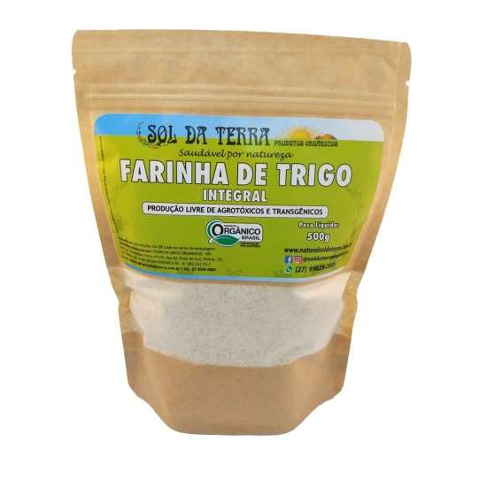 Farinha de Trigo Integral Orgânico 500g - Sol da Terra