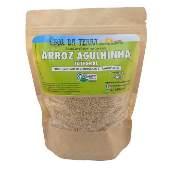 Arroz Agulhinha Integral Orgânico 500g - Sol da Terra