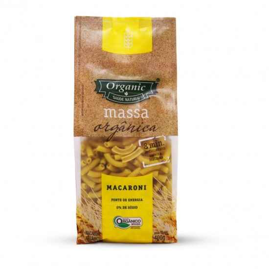 Massa Macarrão Macaroni Orgânica 400g - Organic Alimentos