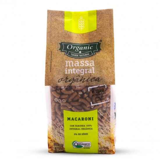 Massa Macarrão Integral Macaroni Orgânica 400g - Organic Alimentos
