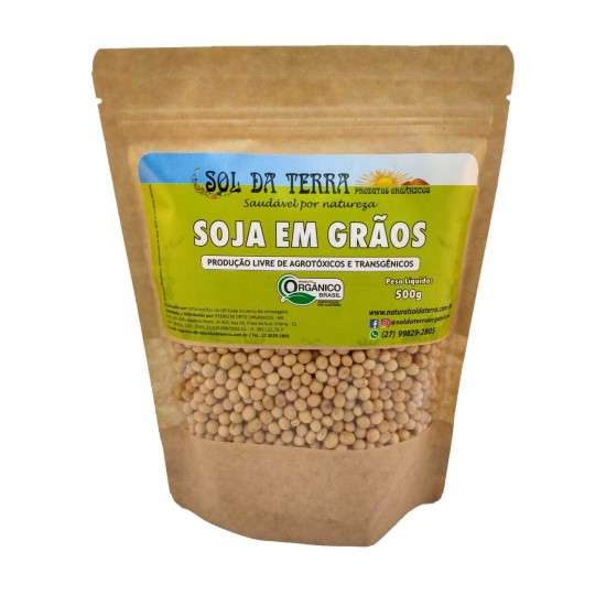 Soja em Grãos Orgânico 500g - Sol da Terra