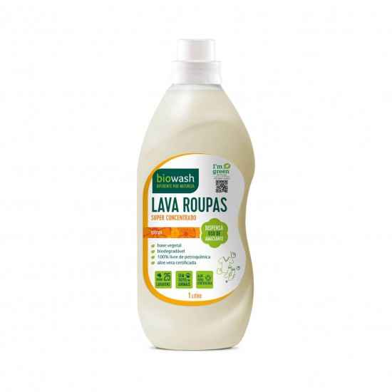 Lava Roupas Citrus Liquido Orgânico 1L - Biowash