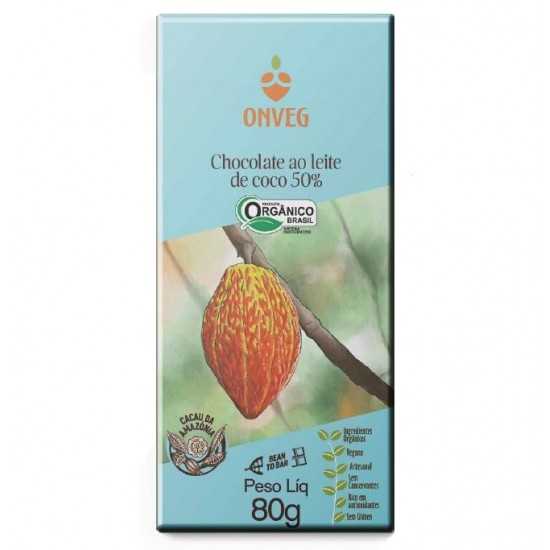 Chocolate 50% ao Leite de Coco Orgânico 80g - Onveg
