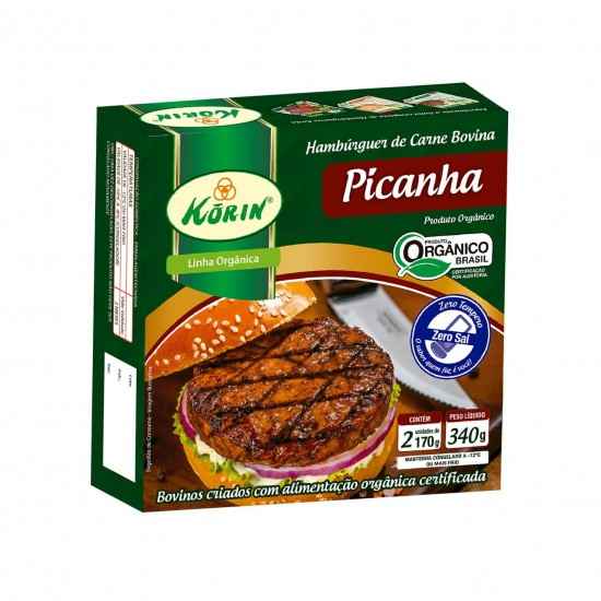 Hambúrguer Bovino de Picanha Orgânico Congelado 340g - Korin