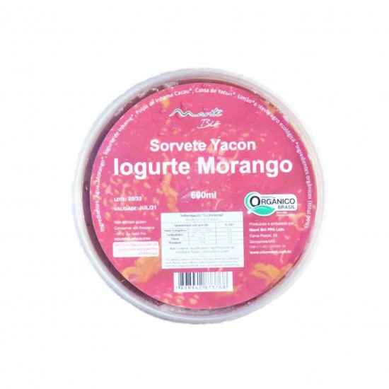 Sorvete de Iogurte com Morango e Yacon Orgânico Vegano 600g - Mantí Biô