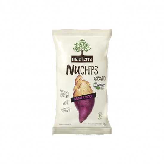 Nuchips - Chips de Batata Doce com Ervas e Cúrcuma Assada Orgânica 32g - Mãe Terra