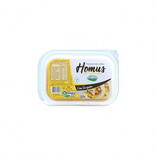 Homus - Pasta de Grão de Bico com Gergelim Orgânico 200g - Ecobras