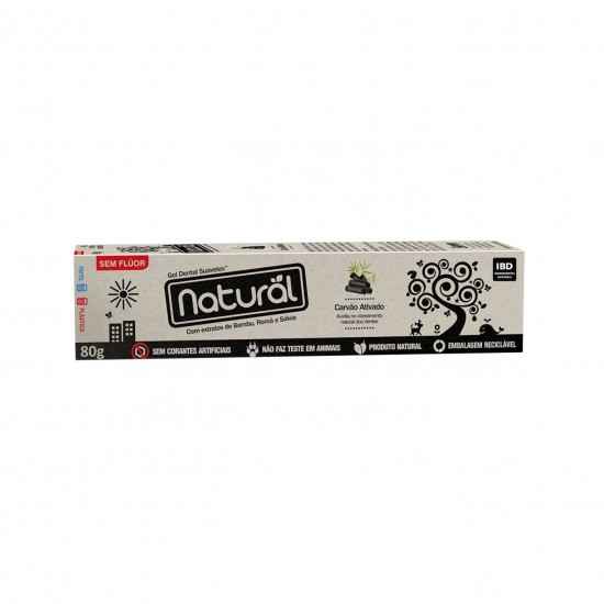 Creme Dental Carvão Ativado, Extratos de Bambu, Romã e Sálvia Suavetex 80g - Orgânico Natural