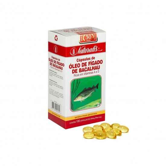 Óleo de Fígado de Bacalhau 100 cápsulas de 250mg - Naturalis