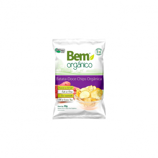 Batata Doce Chips Orgânica 30g - Bem Orgânico
