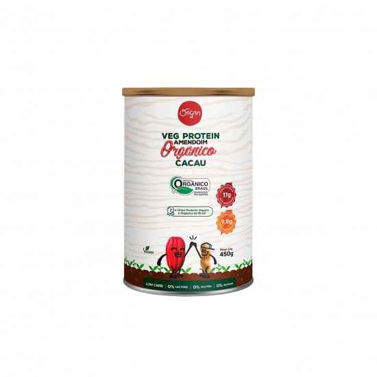 Veg Protein Amendoim Orgânico Cacau 450g - Organ Alimentos