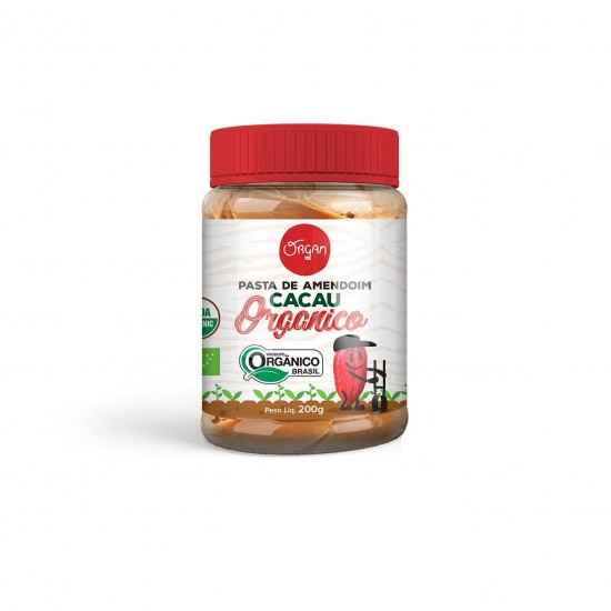 Pasta de Amendoim com Cacau Orgânica 200g - Organ Alimentos