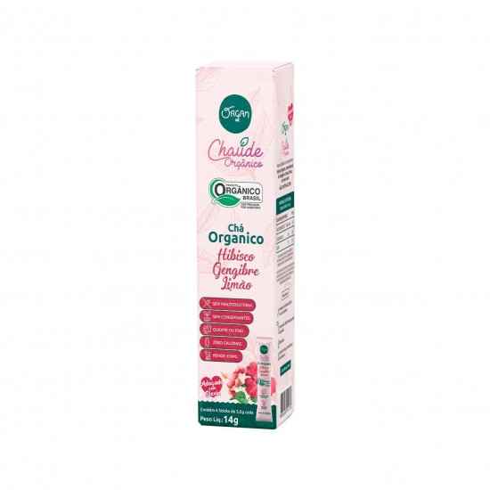 Chá de Hibisco, Limão, Gengibre Orgânico 4X3,5g - Organ Alimentos
