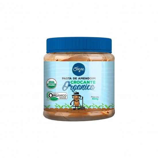 Pasta de Amendoim Crocante Orgânica 400g - Organ Alimentos