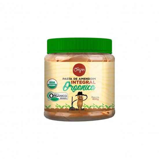Pasta de Amendoim Integral Orgânica 400g - Organ Alimentos