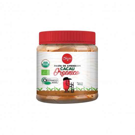 Pasta de Amendoim com Cacau Orgânica 400g - Organ Alimentos