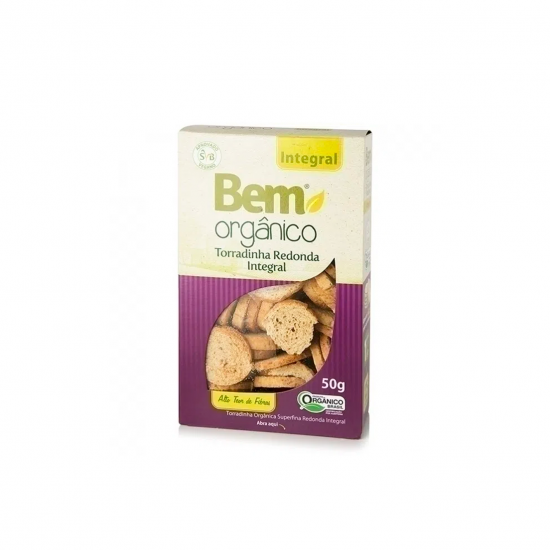 Torrada Integral Redonda 50g - Bem Orgânico